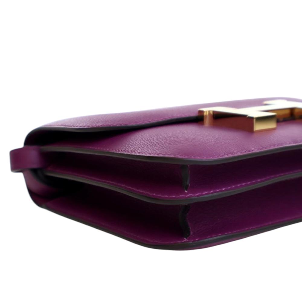 Hermès AB Hermès Purple Violet Calf Leather Mini Evercolor Constance 18 France
