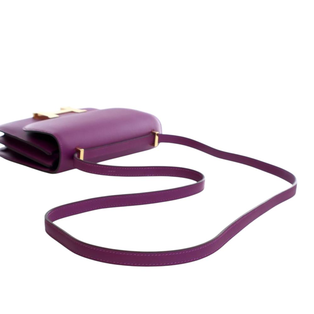 Hermès AB Hermès Purple Violet Calf Leather Mini Evercolor Constance 18 France