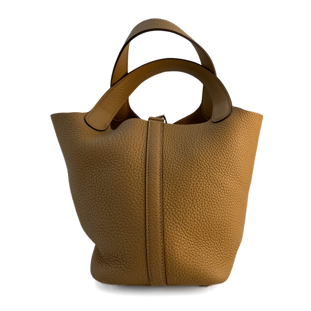 Hermès Picotin 18 Taurillon Clemence Leather Lock Bucket Handbag Gold