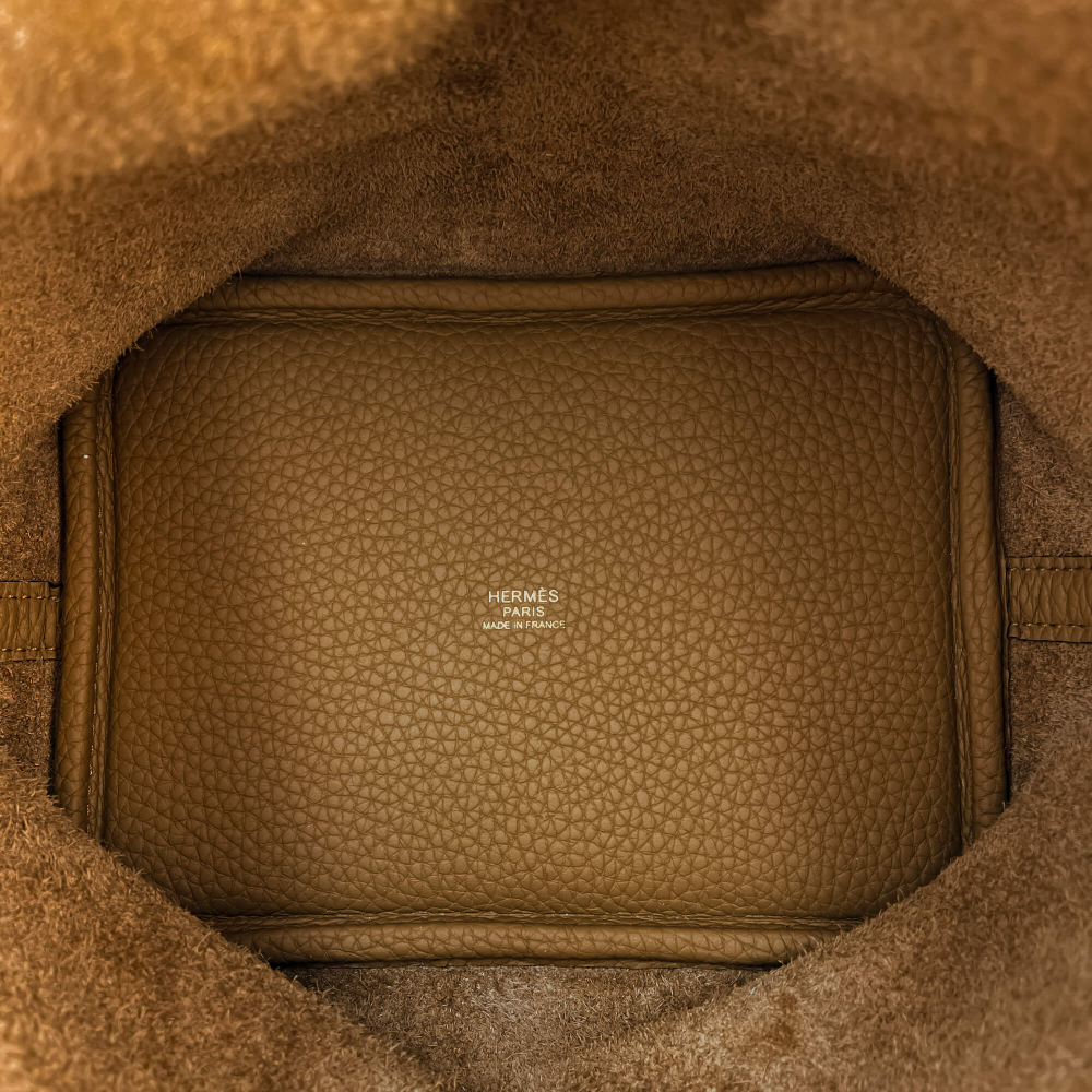 Hermès Picotin 18 Taurillon Clemence Leather Lock Bucket Handbag Gold