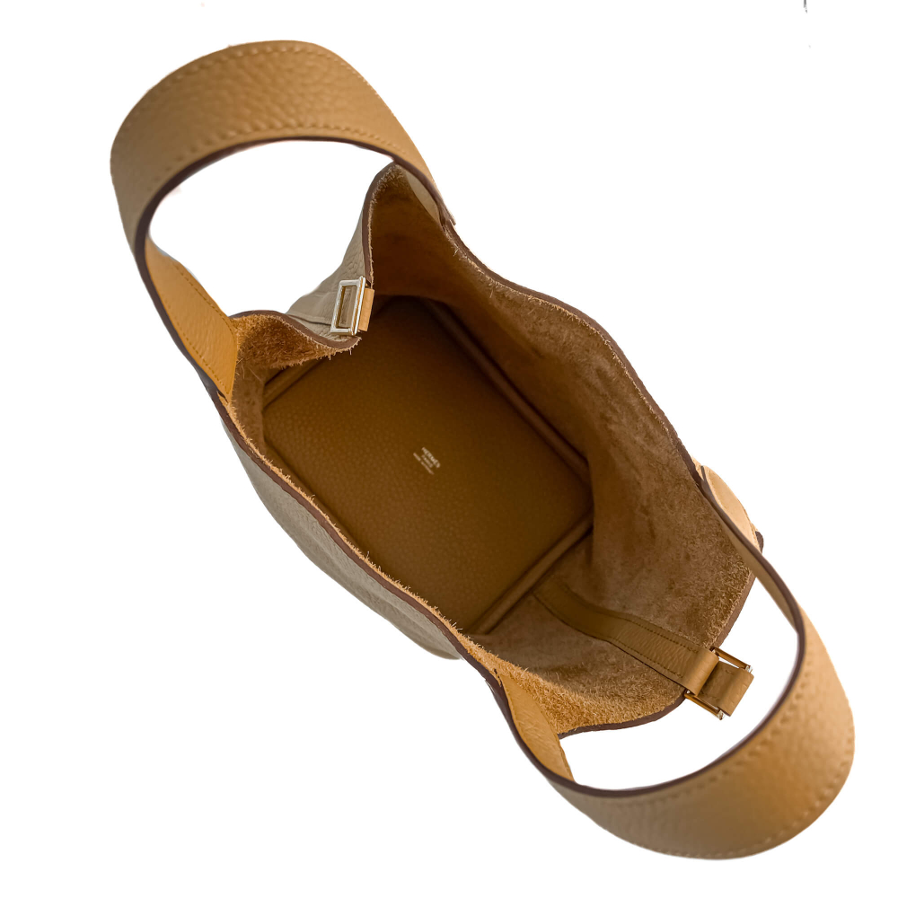 Hermès Picotin 18 Taurillon Clemence Leather Lock Bucket Handbag Gold