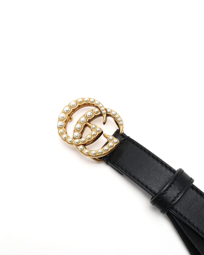Gucci GG Marmont Pearl Belt, Size 85