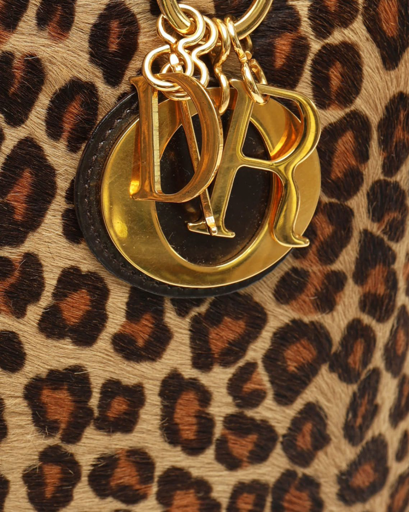Christian Dior Large Leopard Lady Dior Bag