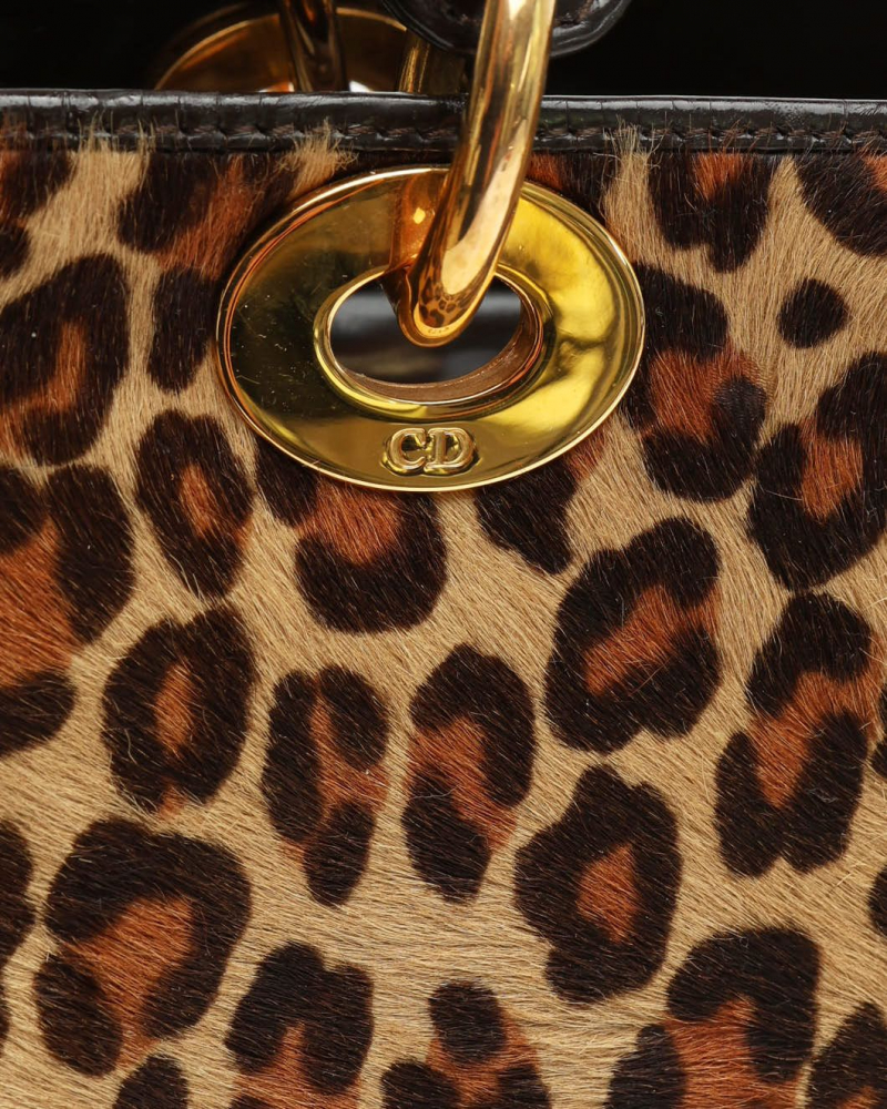 Christian Dior Large Leopard Lady Dior Bag