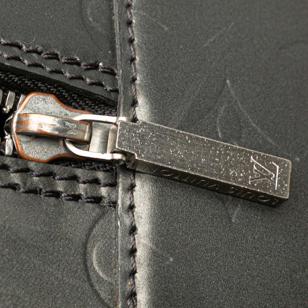 Louis Vuitton B Louis Vuitton Gray Dark Gray Calf Leather Monogram Mat Malden France