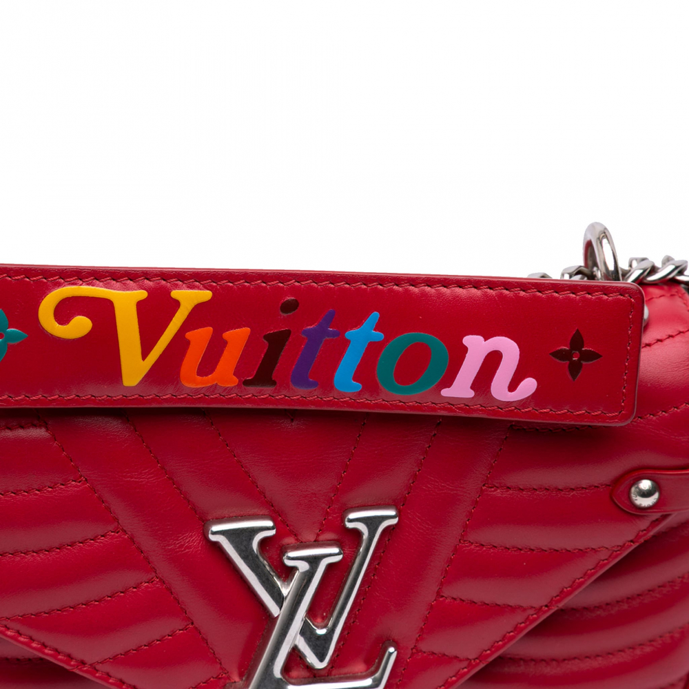 Louis Vuitton New Wave Chain PM Leather Flap Crossbody Red