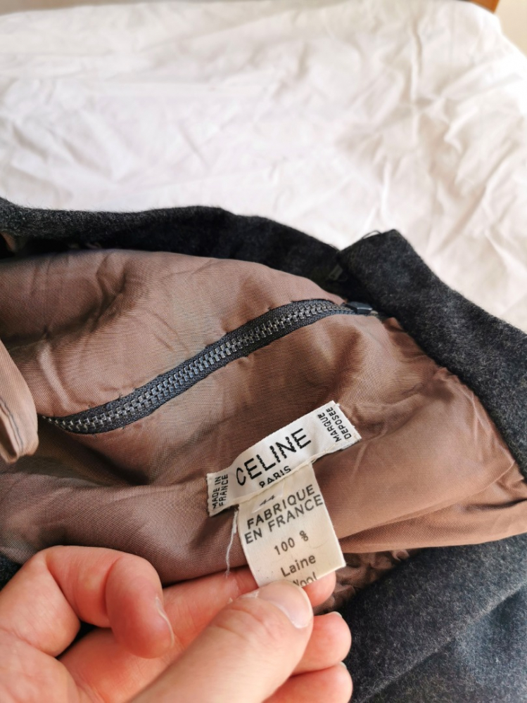 Celine Wool dark grey skirt