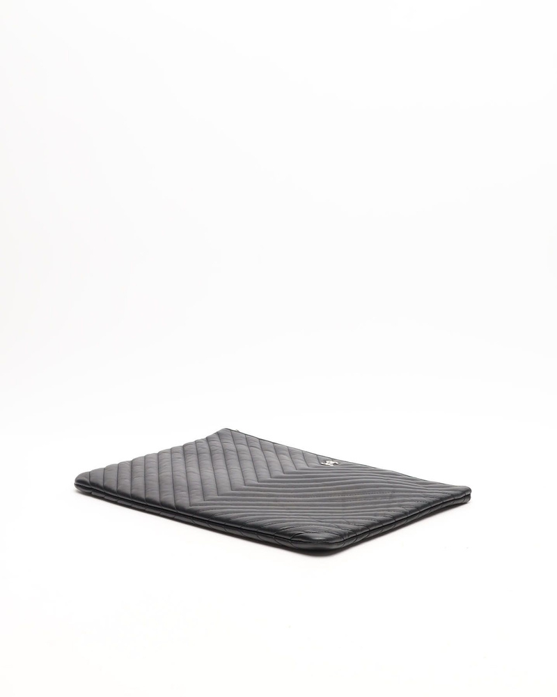 Chanel Chevron Quilted Clutch Bag