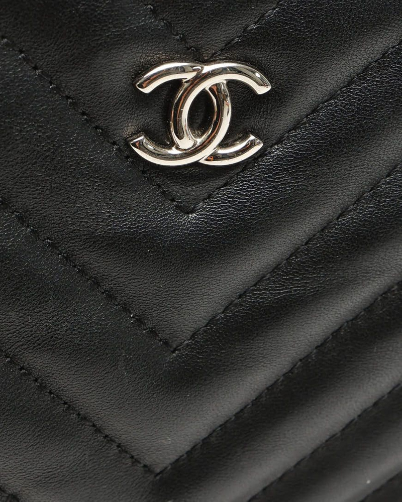Chanel Chevron Quilted Clutch Bag