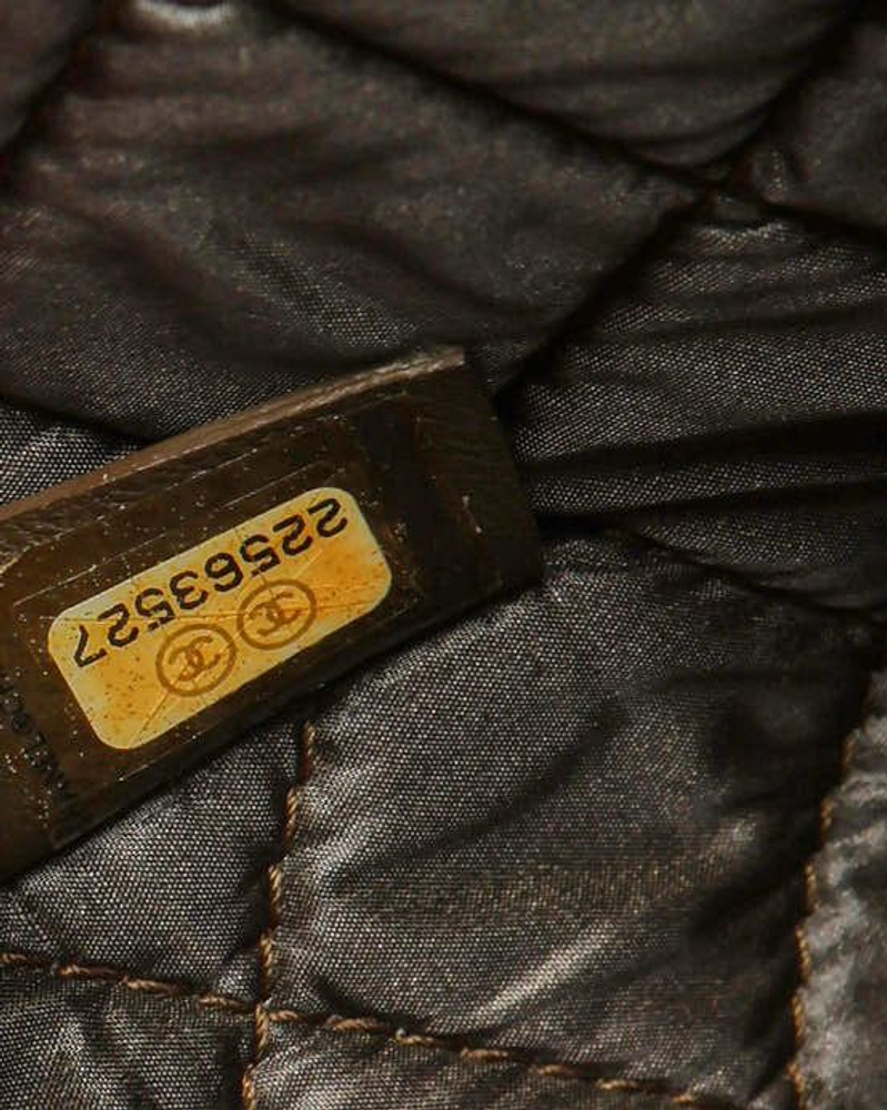 Chanel Caviar Khaki Boy Clutch Bag, Fits 14-inch Laptop