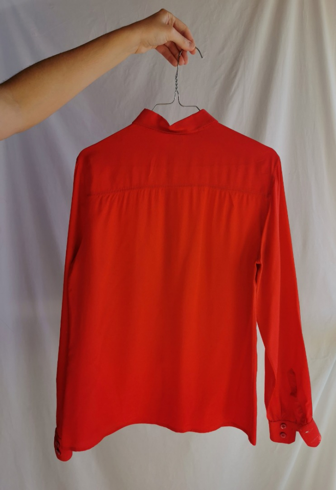 Celine Red silk blouse