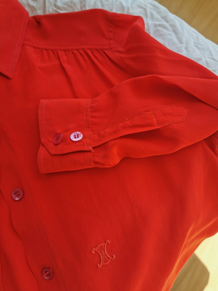 Celine Red silk blouse