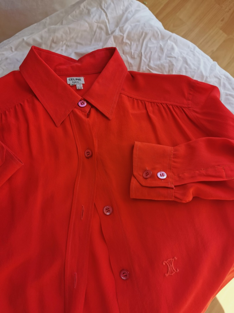 Celine Red silk blouse