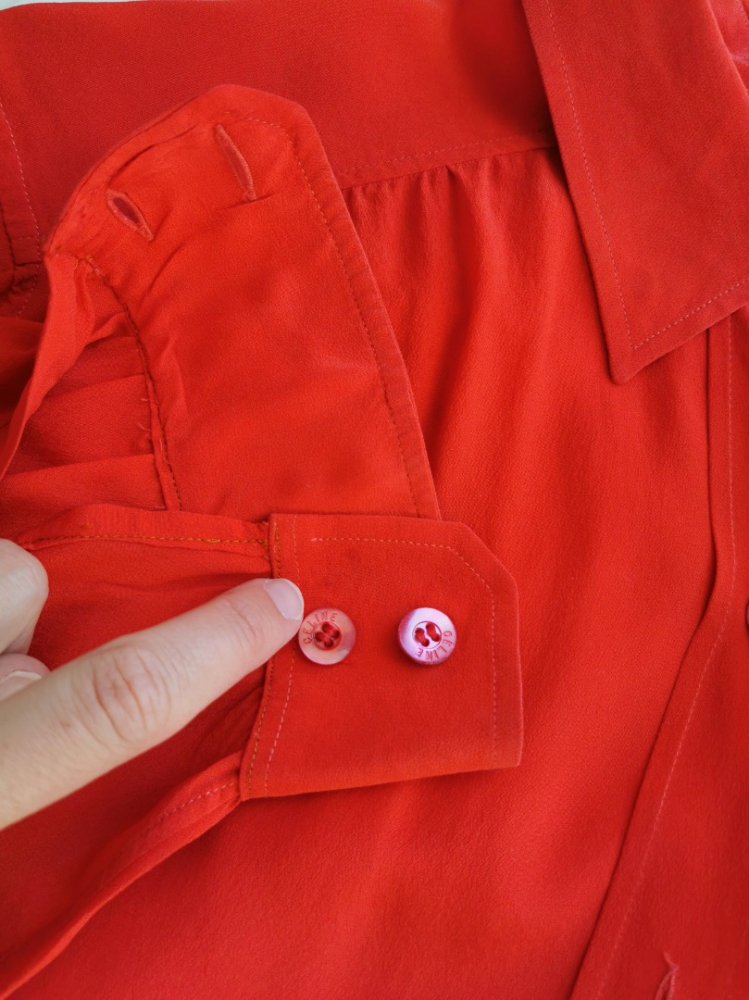 Celine Red silk blouse