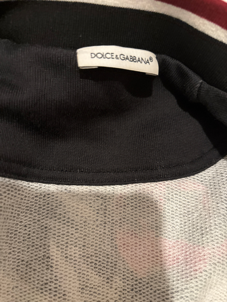 Dolce&Gabbana Bomberjacke aus dunklem Baumwollfrottee mit Blumendruck