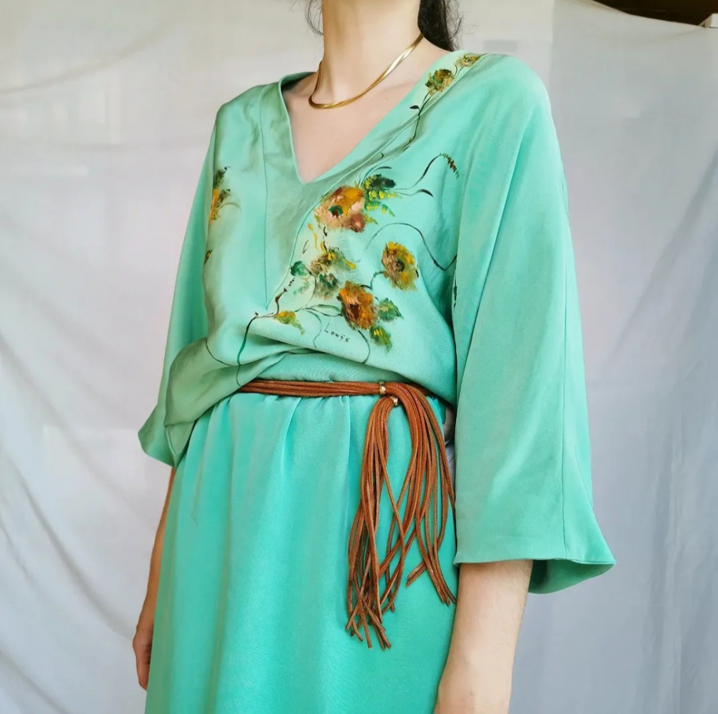 Christian Dior Silk mint green set