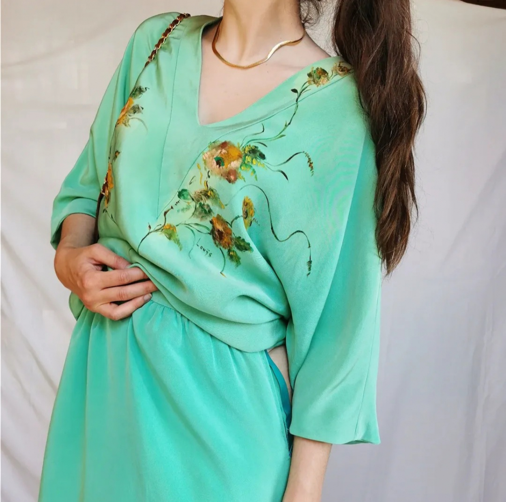 Christian Dior Silk mint green set