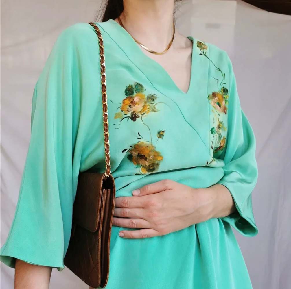 Christian Dior Silk mint green set