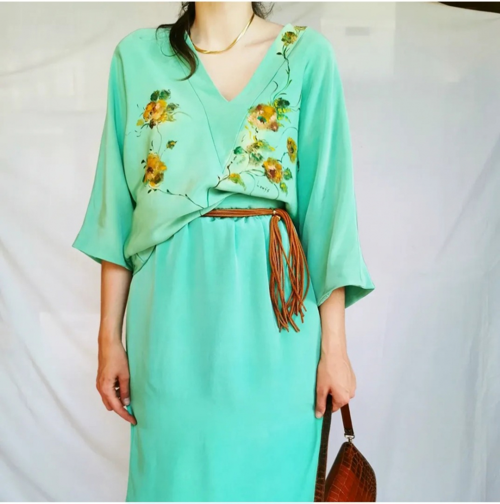 Christian Dior Silk mint green set