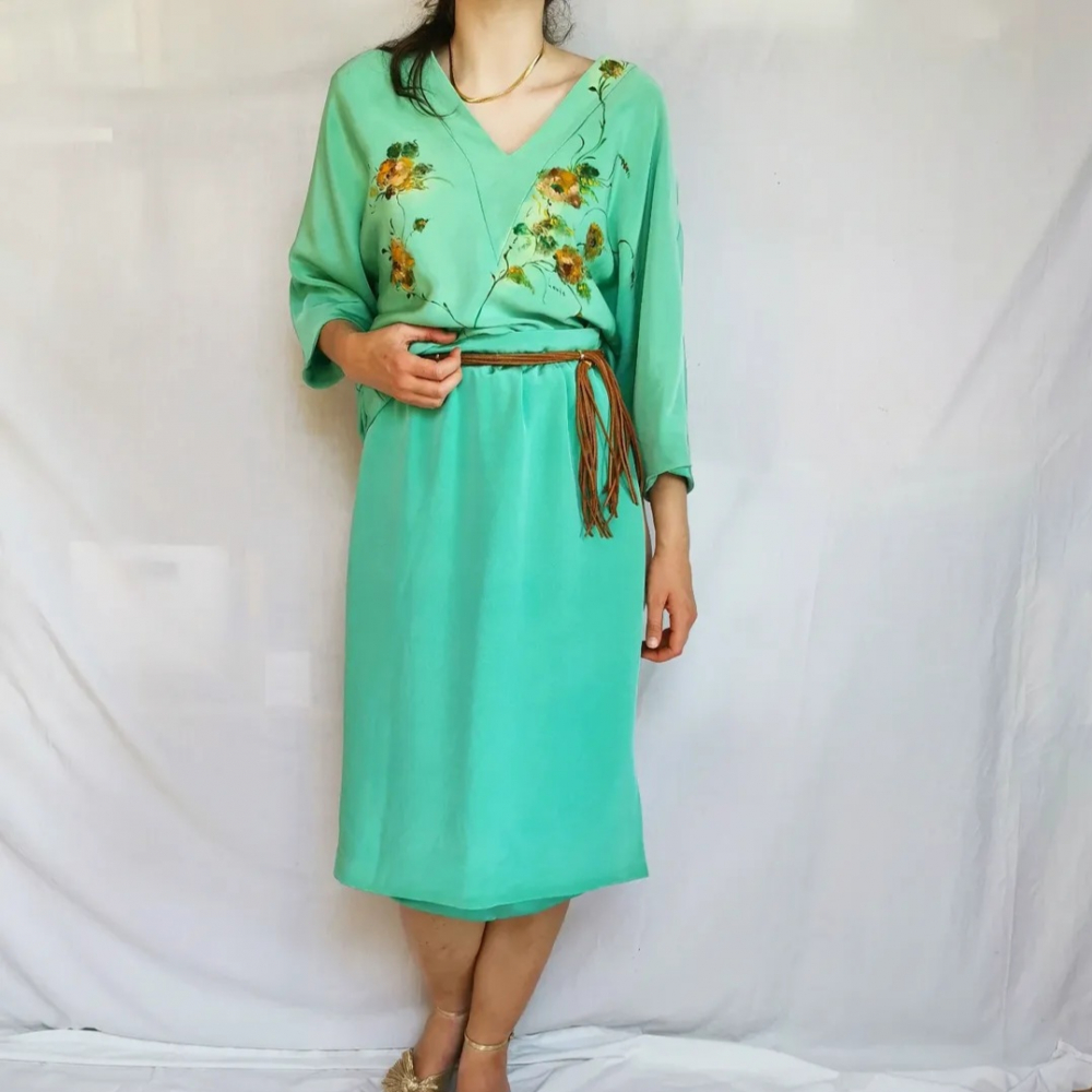 Christian Dior Silk mint green set