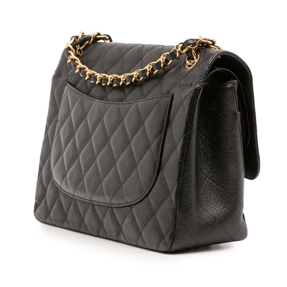 Chanel AB Chanel Black Caviar Leather Leather Jumbo Classic Caviar Double Flap Italy