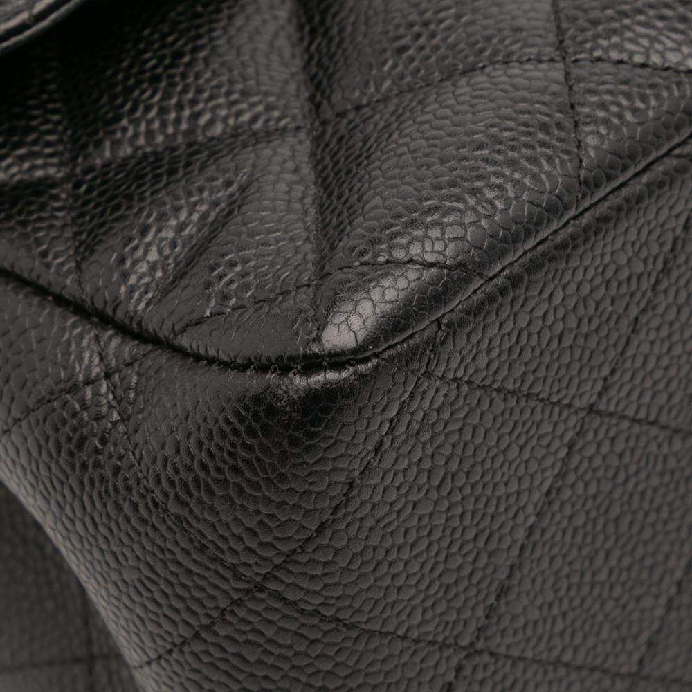 Chanel AB Chanel Black Caviar Leather Leather Jumbo Classic Caviar Double Flap Italy