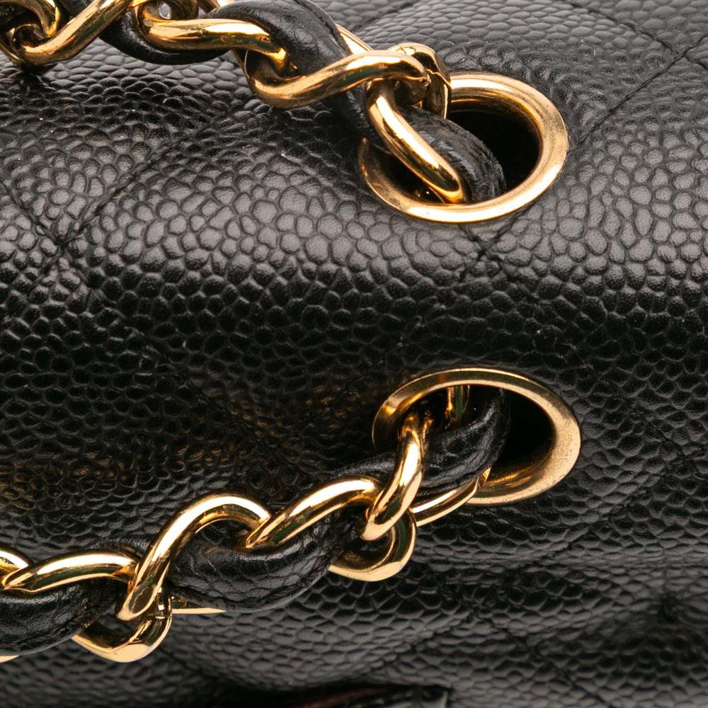 Chanel AB Chanel Black Caviar Leather Leather Jumbo Classic Caviar Double Flap Italy