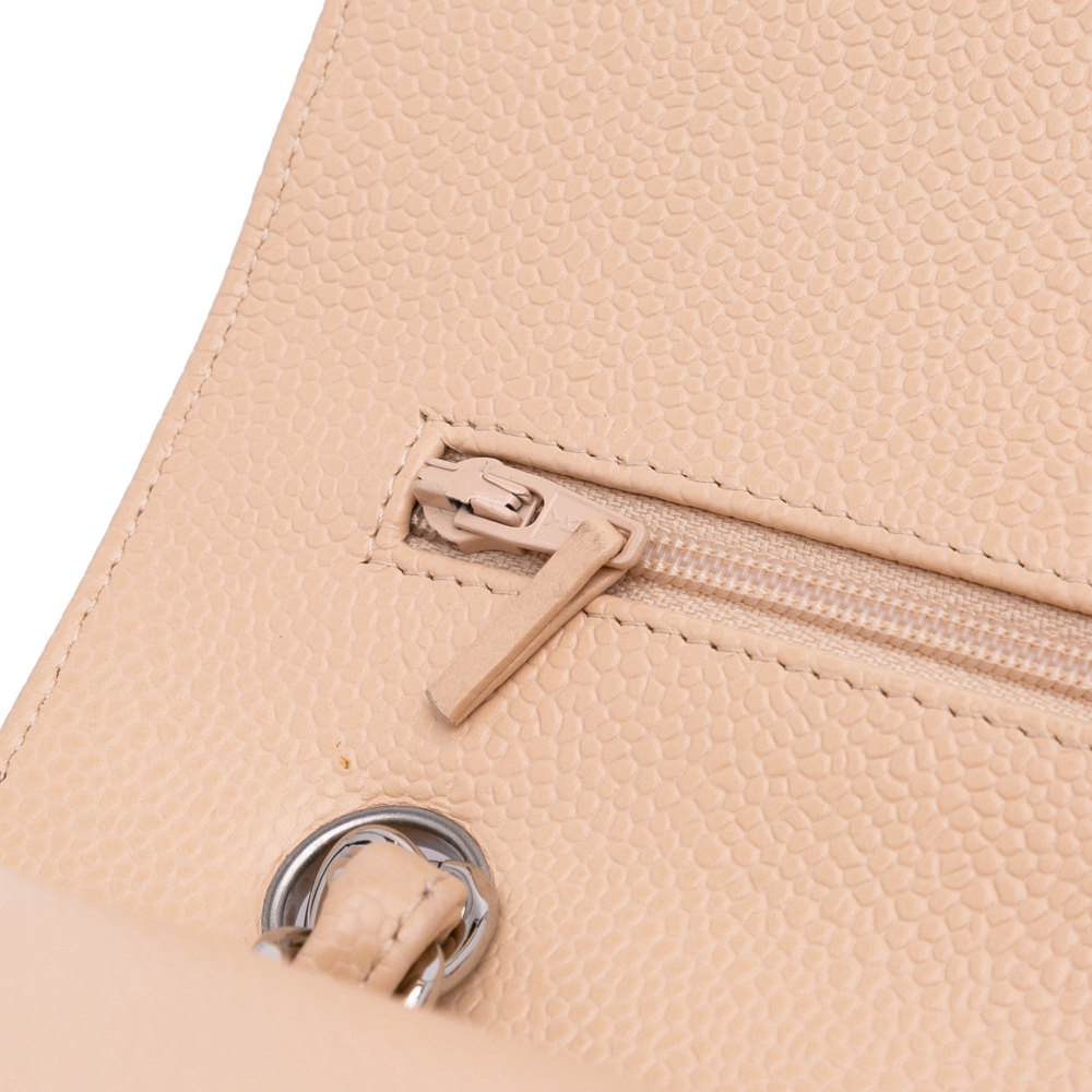 Chanel Classic Double Flap Jumbo Matelassè Caviar Leather Flap Handbag Brown