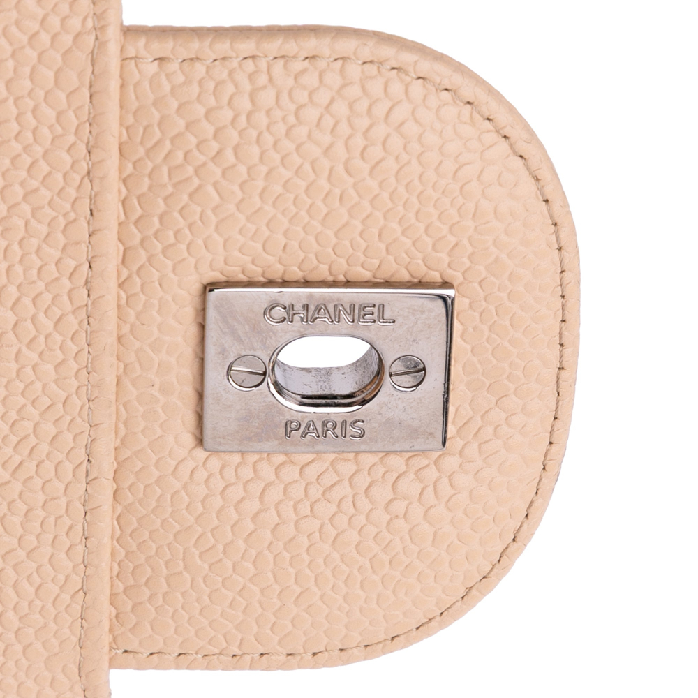 Chanel Classic Double Flap Jumbo Matelassè Caviar Leather Flap Handbag Brown