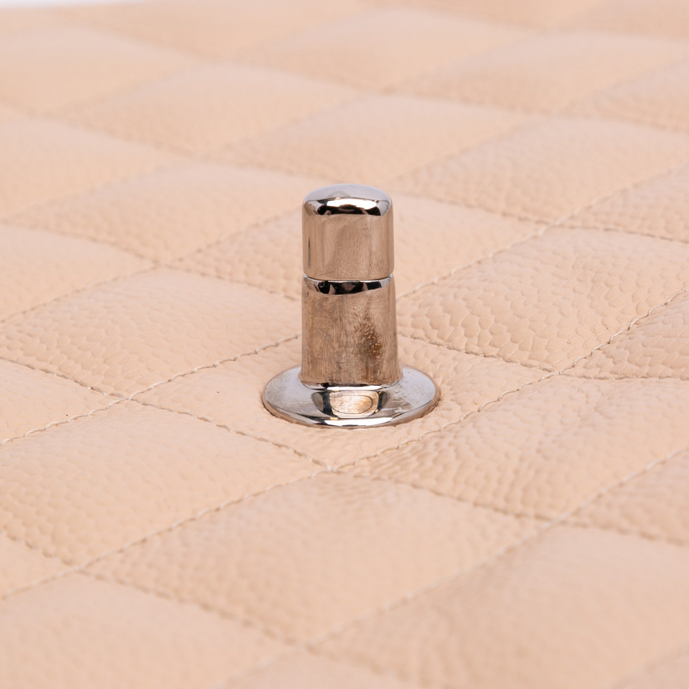 Chanel Classic Double Flap Jumbo Matelassè Caviar Leather Flap Handbag Brown