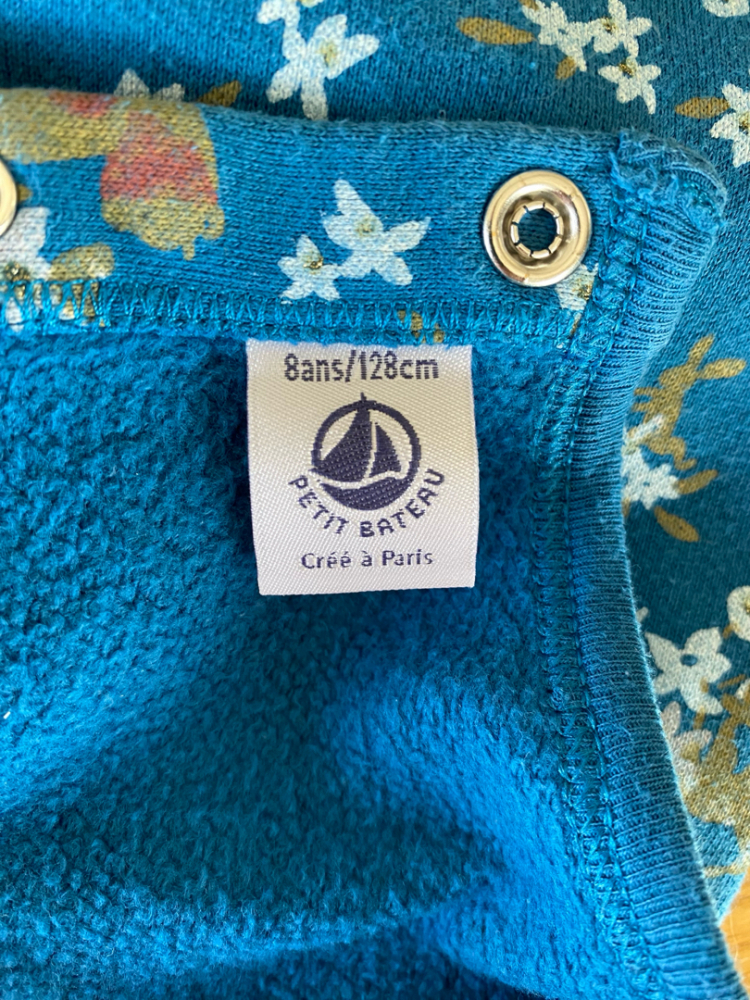 Petit Bateau Robe bleue fleurie