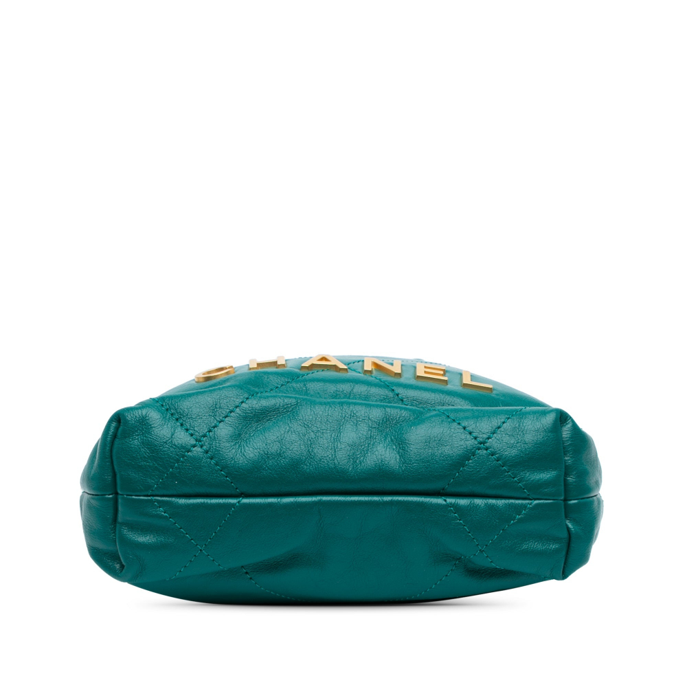 Chanel 22 Mini Leather Bucket Crossbody Green