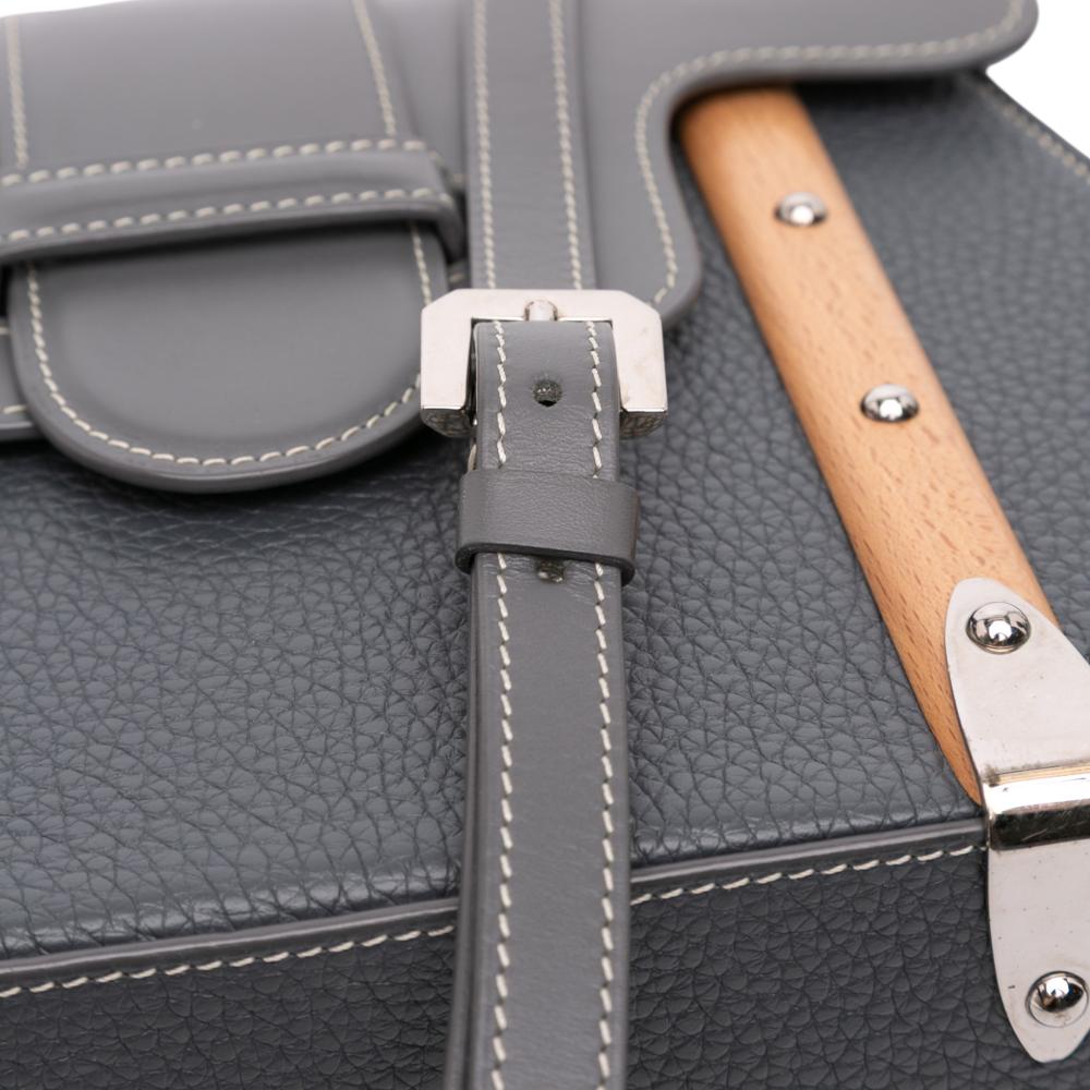 Goyard AB Goyard Gray Calf Leather Saigon Structured MM France