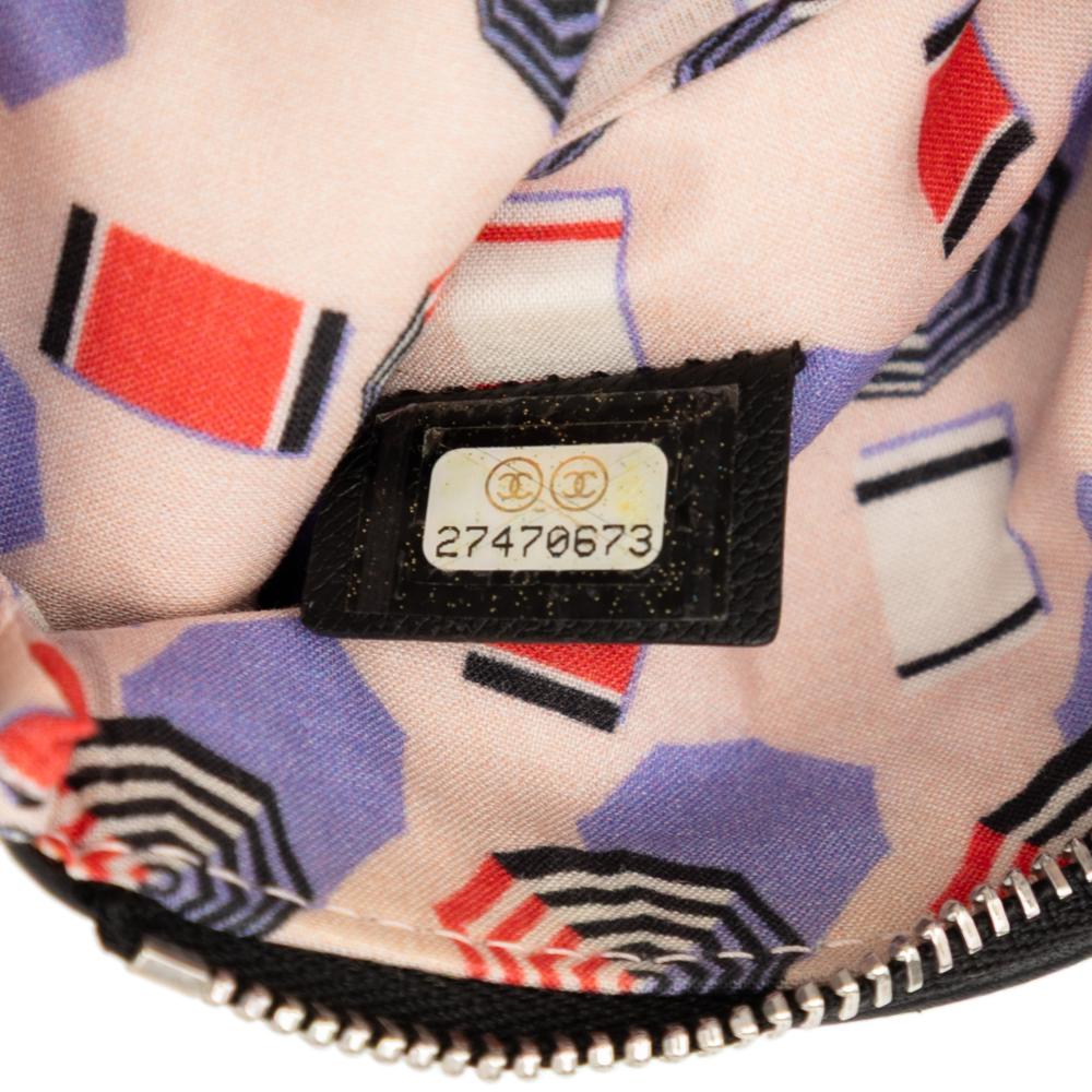 Chanel AB Chanel Black Calf Leather CC Grained skin Zip Pouch Italy