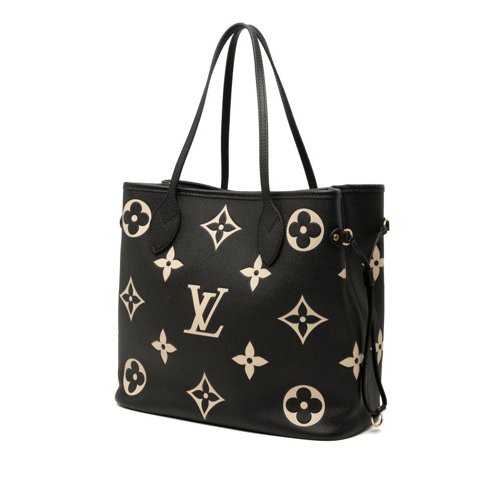Louis Vuitton Black Monogram Empreinte Leather Bicolor Monogram Giant Empreinte Neverfull MM France
