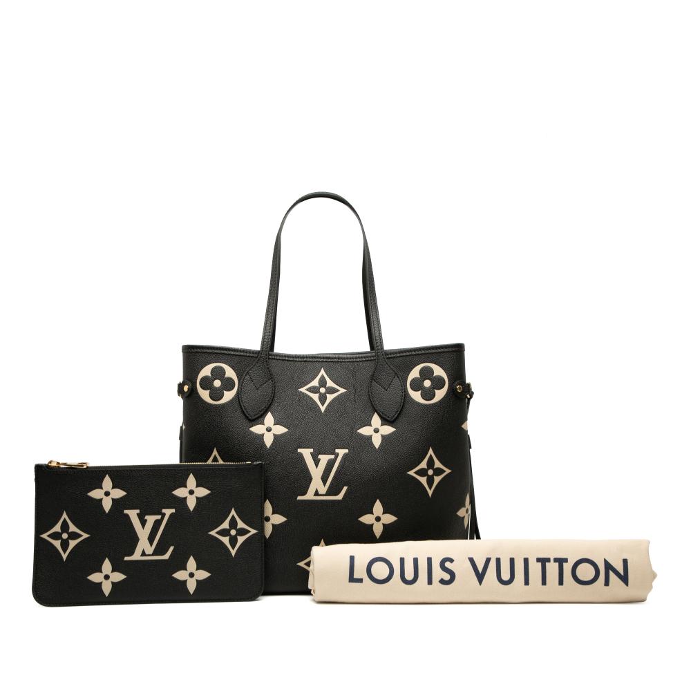 Louis Vuitton Black Monogram Empreinte Leather Bicolor Monogram Giant Empreinte Neverfull MM France