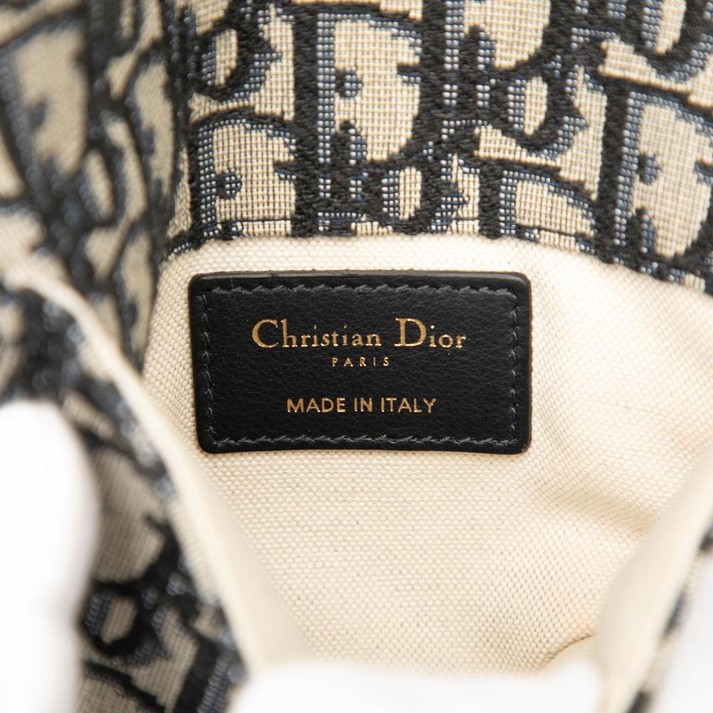 Christian Dior AB Dior Blue Canvas Fabric Oblique Saddle Belt Bag Italy