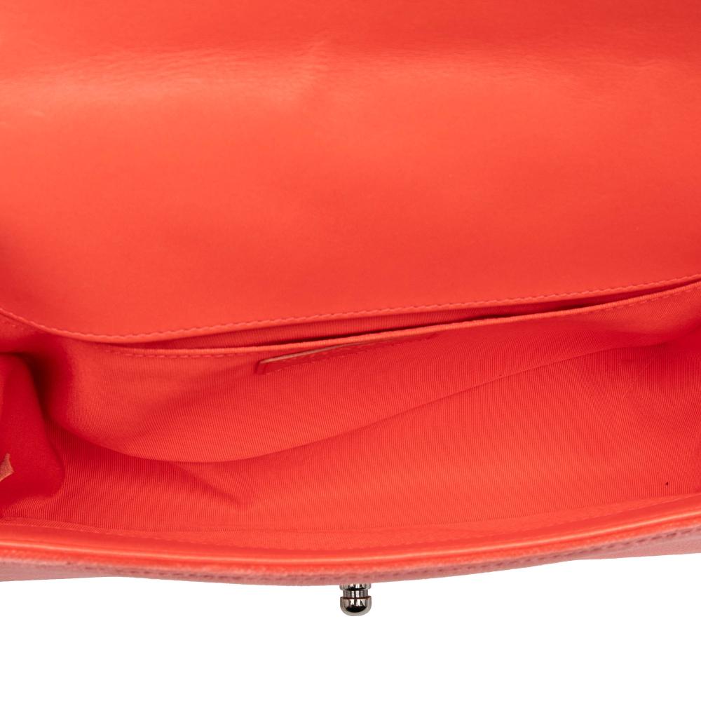 Chanel B Chanel Orange Dark Orange Velvet Fabric Old Medium Quilted Boy Flap France