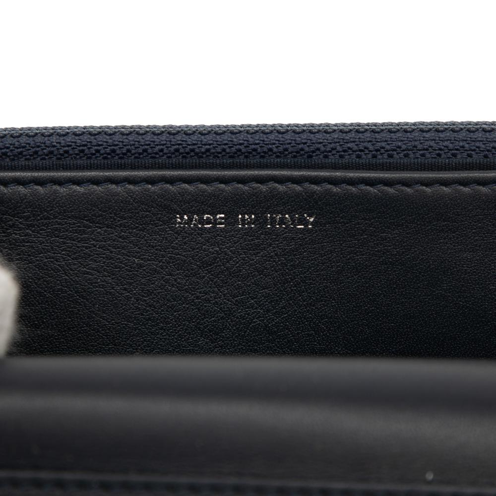 Chanel AB Chanel Blue Navy Lambskin Leather Leather Chevron Lambskin Boy Wallet on Chain Italy