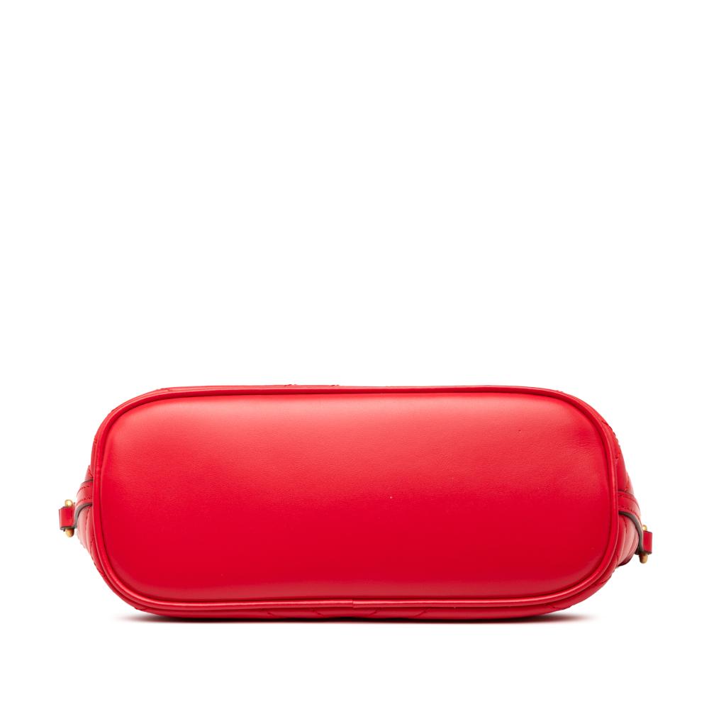 Gucci AB Gucci Red Calf Leather GG Marmont Matelasse Shoulder Bag Italy