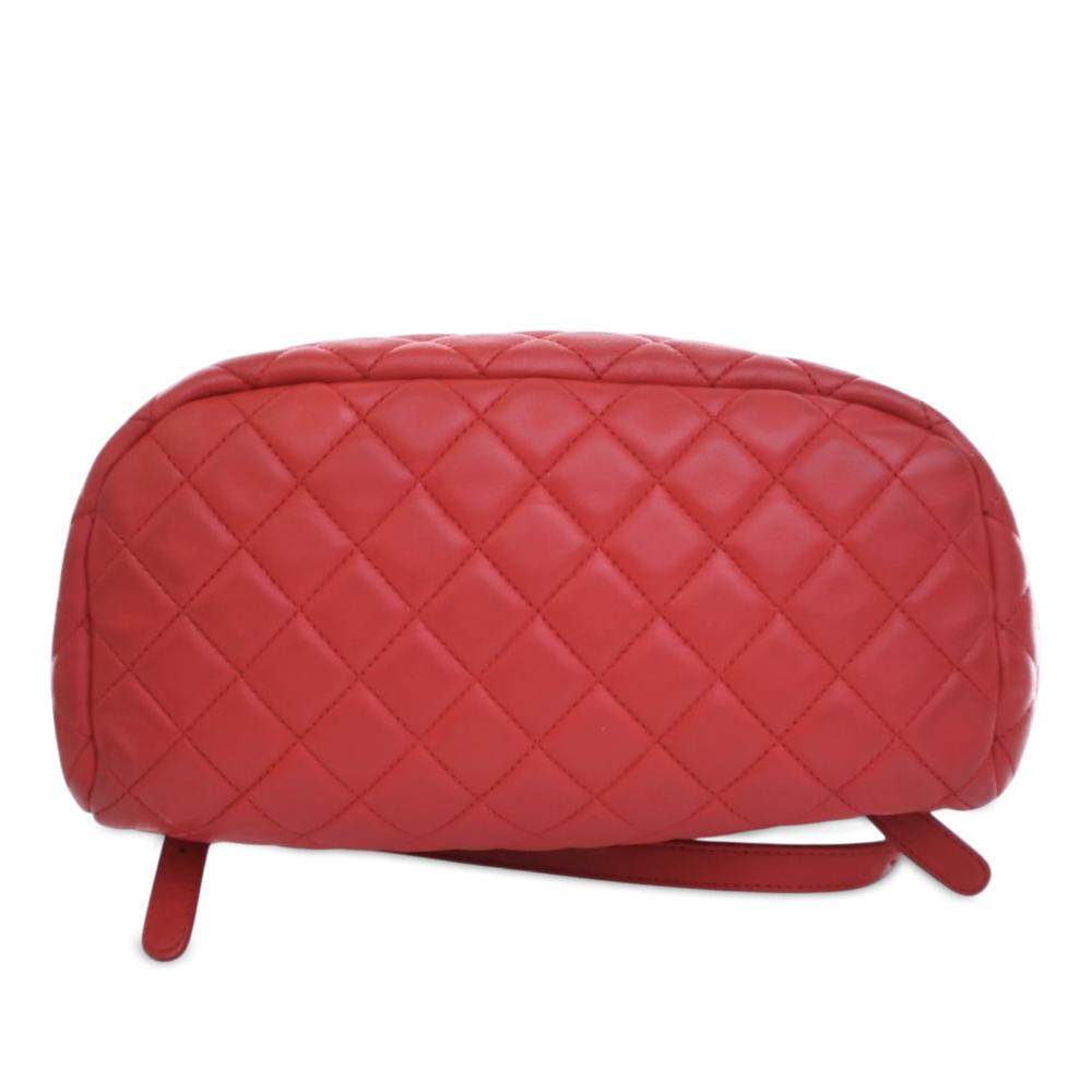 Chanel B Chanel Red Lambskin Leather Leather Medium Lambskin Urban Spirit Backpack Italy