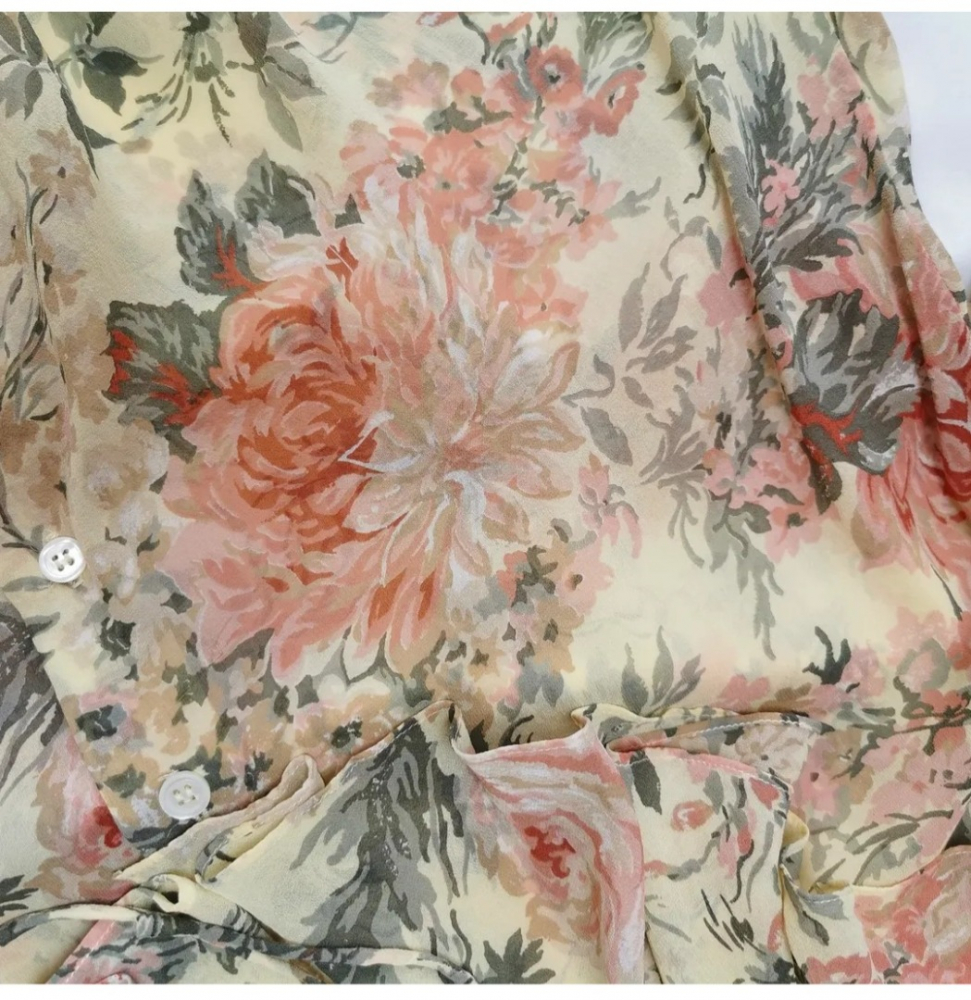 Laura Ashley Silk flower blouse