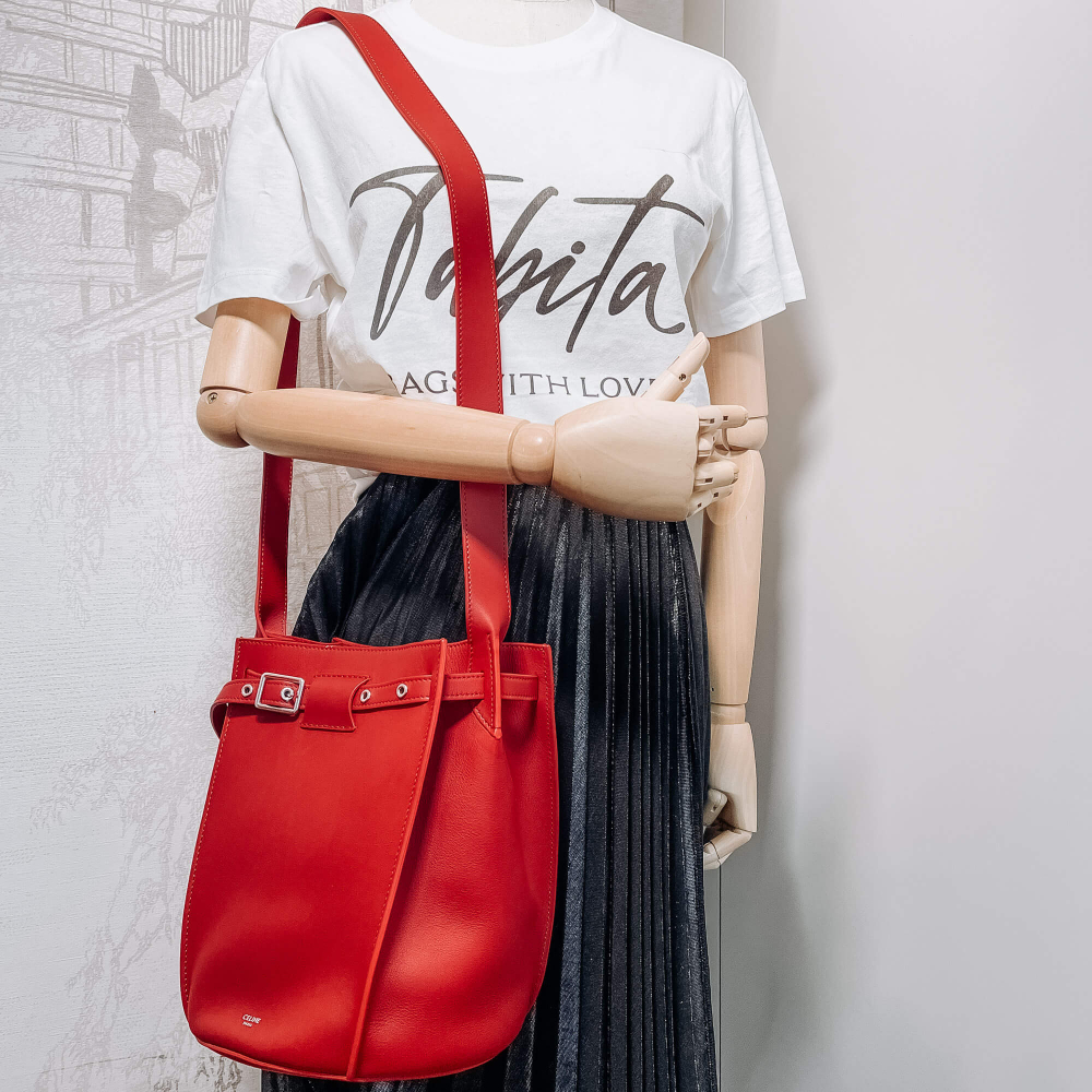 Celine Big Bag Bucket Leather Red Bag