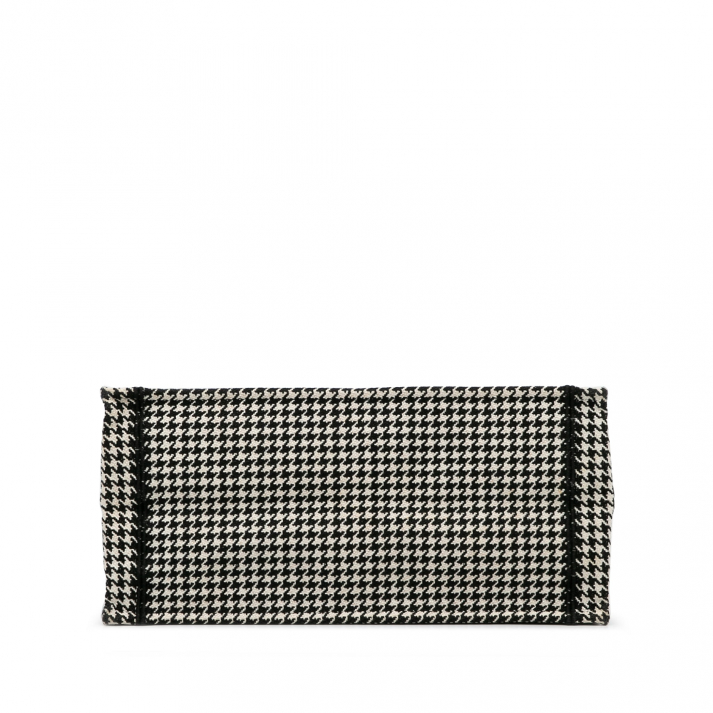 Christian Dior Book Tote Medium Canvas Embroidery Handbag Black