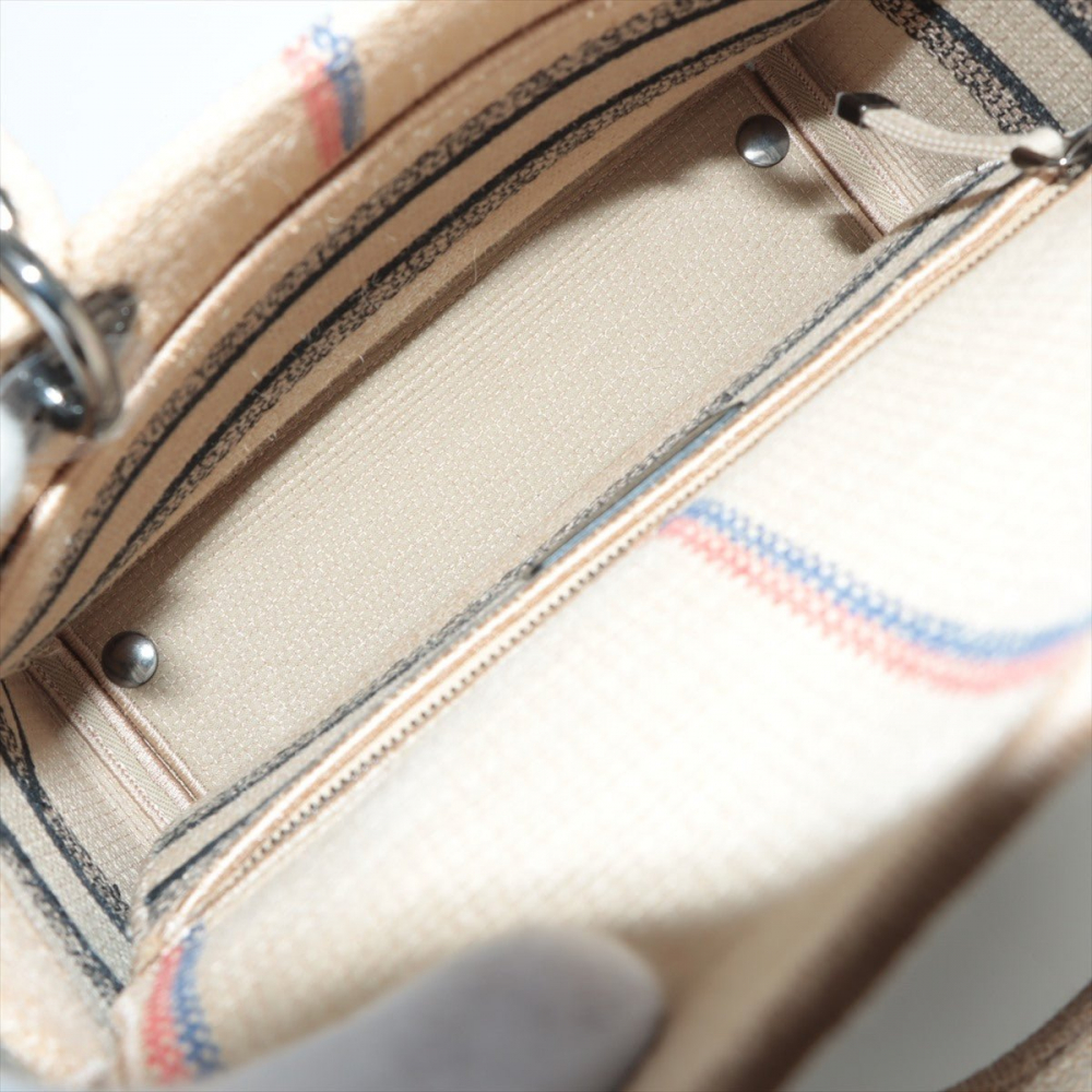 Christian Dior Lady Dior D-Lite Medium Embroidered Jute Dior-Union Beige Bag