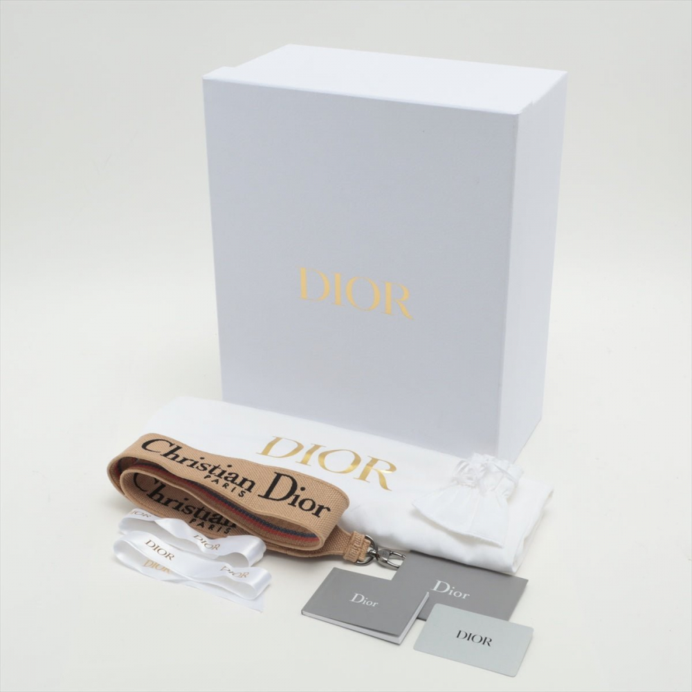 Christian Dior Lady Dior D-Lite Medium Embroidered Jute Dior-Union Beige Bag