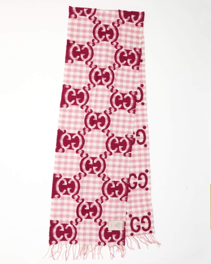 Gucci GG Jaquard Wool Scarf