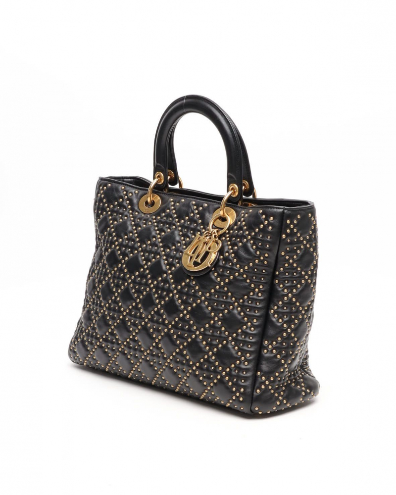Christian Dior Large Stud Lady Dior Bag