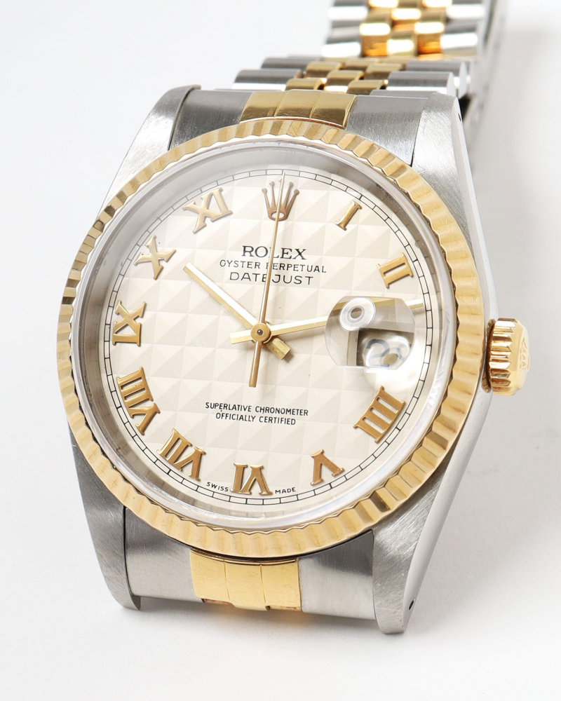 Rolex Datejust 36mm Ref 16233 Rare Pyramid Dial Full Set 1989 Watch