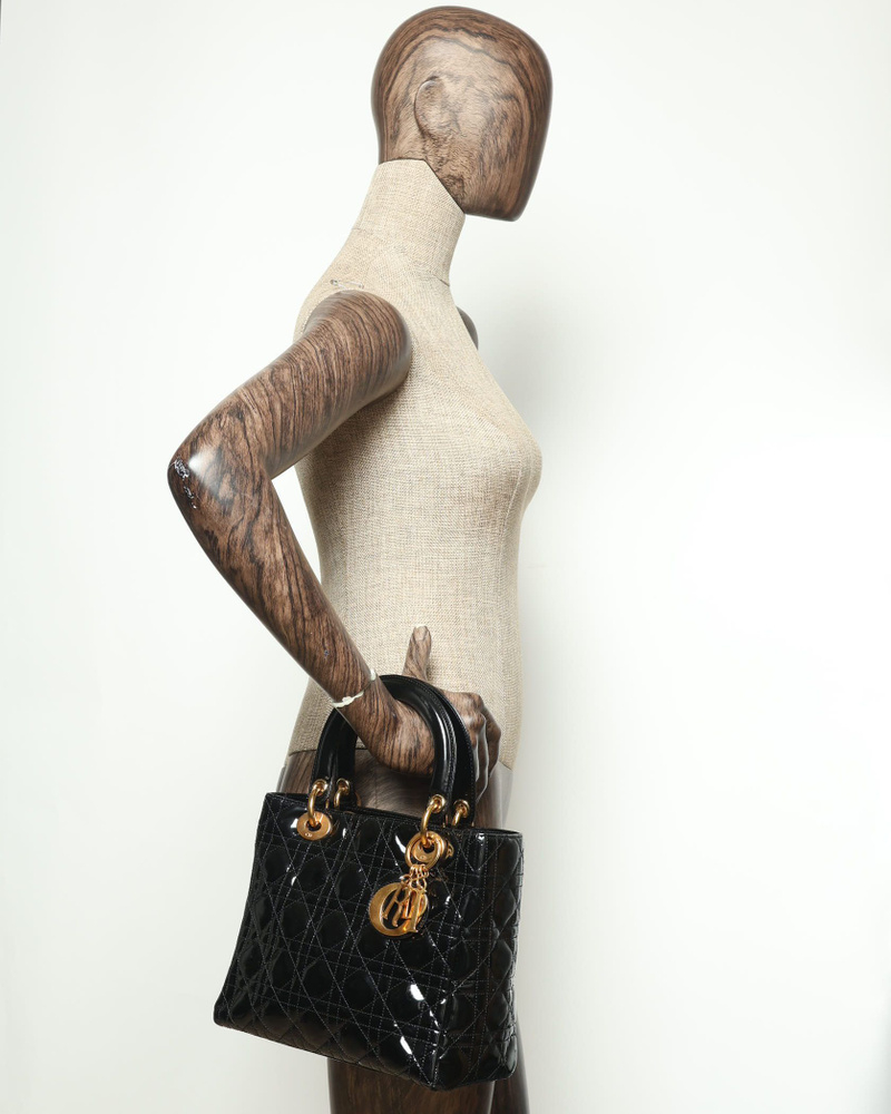 Christian Dior Medium Patent Lady Dior Bag